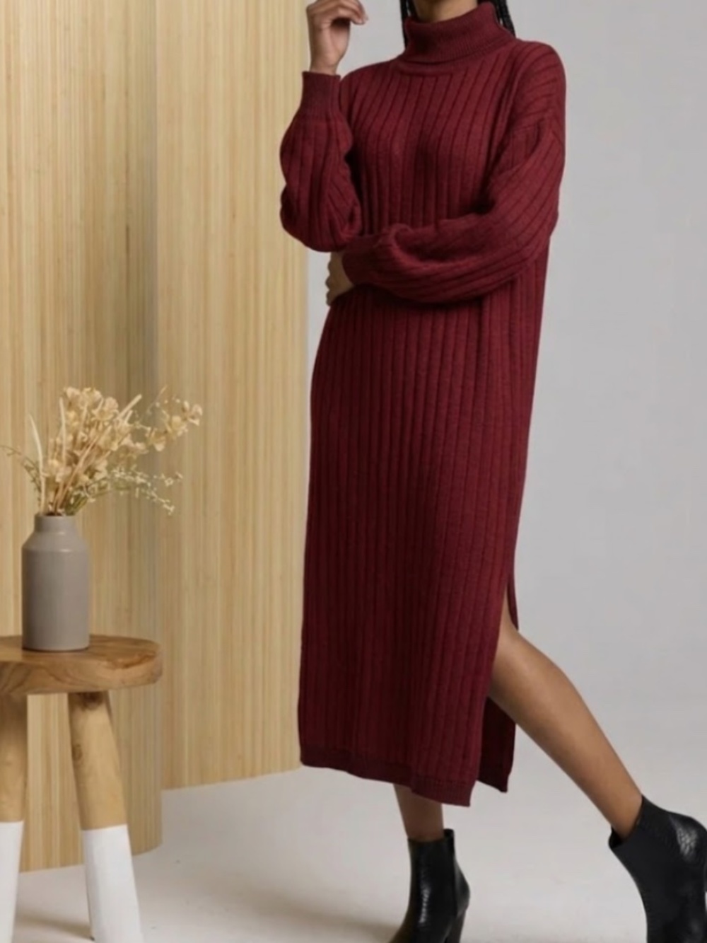 Known Supply Marion Sweater Dress - Crimson